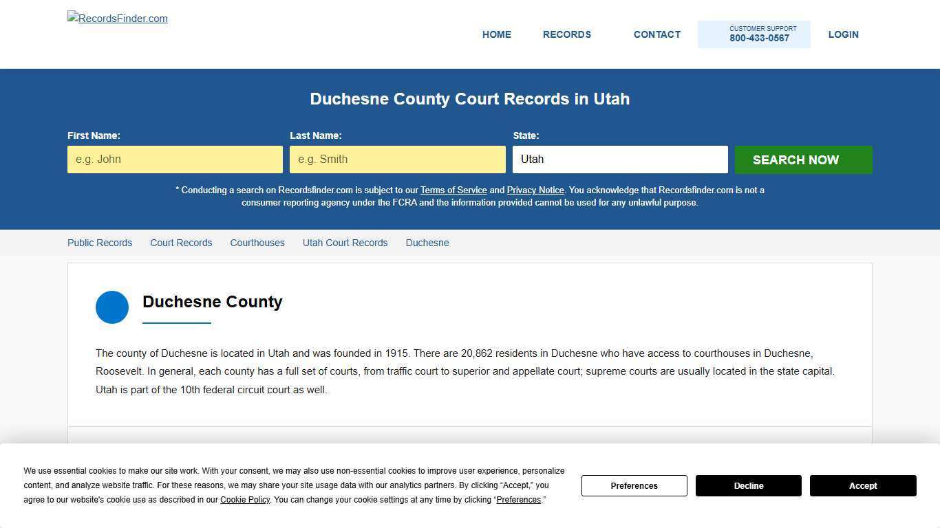 Search Duchesne Court Records & Courthouses, Utah UT