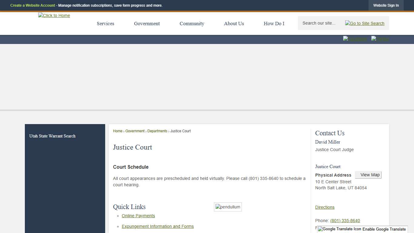 Justice Court | North Salt Lake, UT - Official Website